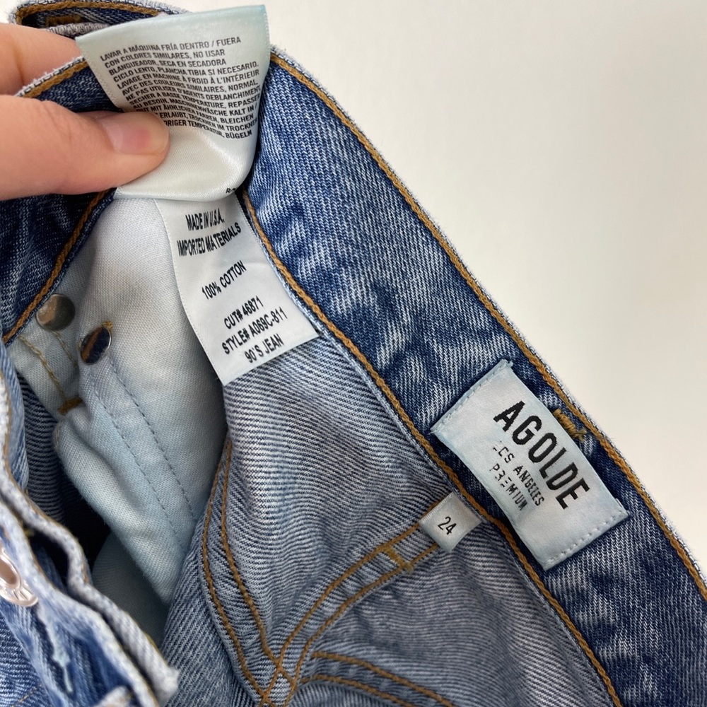 Agolde Light Blue Distressed Jeans - Picture 12 of 13
